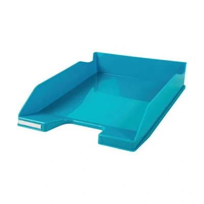 Image of Exacompta Ref. 113283D 1 Combo Midi Bee Blue letter tray for A4+ format documents dimensions 34.6 x 25.5 6.5 cm turquoise color