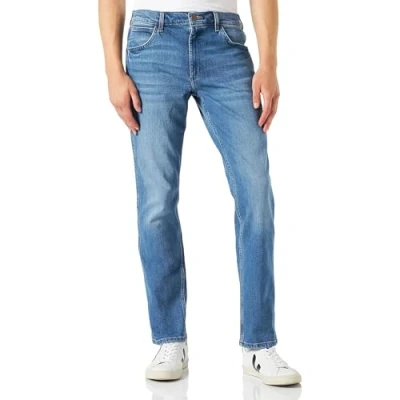 Image of Wrangler Greensboro Straight leg jeans, Men&#039;s, Size: 30x30, Blue denim
