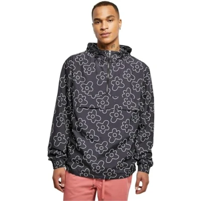 Image of Urban Classics Flower AOP Light jacket, Men&#039;s, Size: 5XL, Blackflower