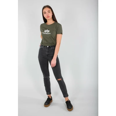 Image of ALPHA INDUSTRIES Women&#039;s New Basic T Shirt, Dark olive, S