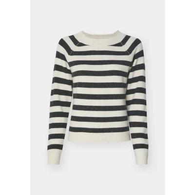 Image of Vero Moda Vmdoffy Oneck NOOS Jumper birch/black, Women&#039;s, Size: Small, Birch/black