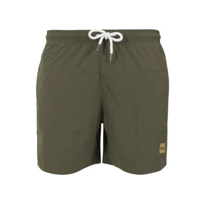 Image of Urban Classics Block Swimming shorts, Men&#039;s, Size: XS, Olive