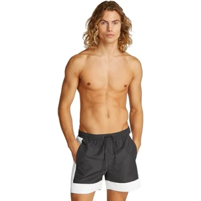 Image of Calvin Klein Swimwear Medium Drawstring Fashion Swimming shorts, Men&#039;s, Size: XL, Black/white