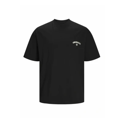 Image of Jack &amp; Jones Jorsantorini BACK SS CREW NECK Print Tshirt, Men&#039;s, Size: Medium, Black
