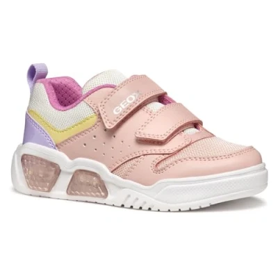 Image of Geox J Illuminus GIRL Trainers for kids, Size: 10K, Pink/multicolor Imitation leather/ textile