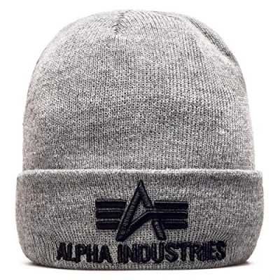 Image of ALPHA INDUSTRIES Men&#039;s Beanie Hat, Grey Heather, One Size