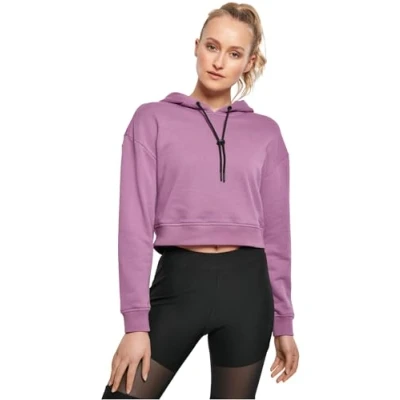 Image of Urban Classics Ladies Short Terry Hoody Hoodie, Women&#039;s, Size: 4XL, Duskviolet