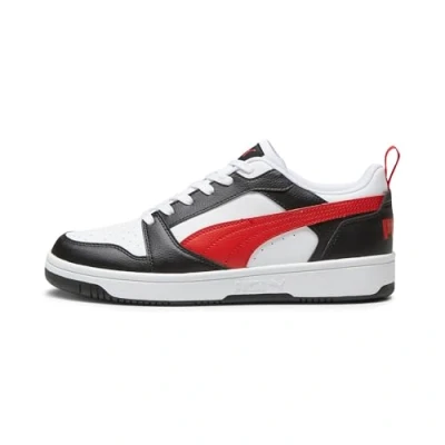 Image of Puma Unisex Rebound V6 Low Trainers, White for All Time Red Black, 8.5 UK