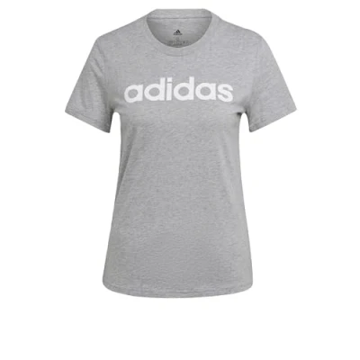 Image of adidas Sportswear W LIN T Print Tshirt, Women&#039;s, Size: Small, Medium grey heather/white