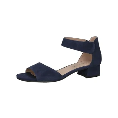 Image of CAPRICE Damen Sandalen mit Absatz aus Leder Riemchen, Blau (Ocean Suede), 40.5 EU