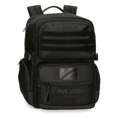 Image of Pepe Jeans Men&#039;s Bromley Luggage Messenger Bag (pack of 1), Black/White, One Size, Adaptable Portable Backpack