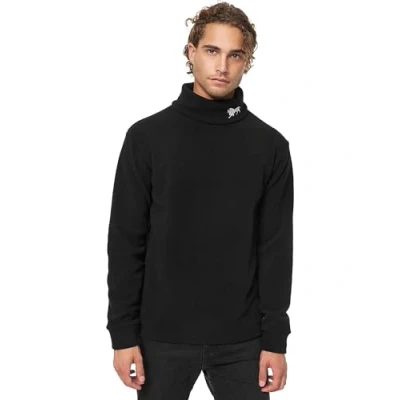 Image of Lonsdale Normale Passform Curdworth Fleece jumper, Men&#039;s, Size: Medium, Black/white