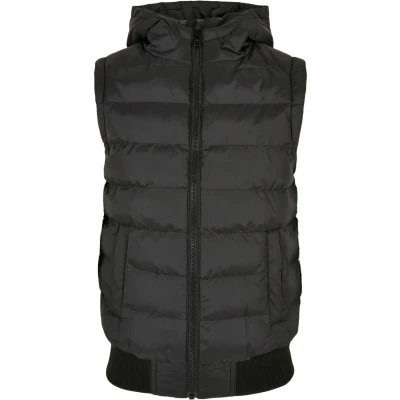 Image of Urban Classics Small Bubble Hooded Waistcoat for kids, Size: 7 8y, black