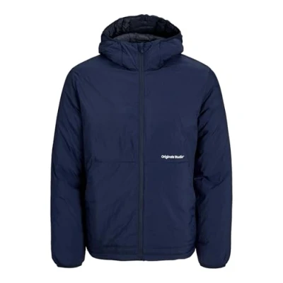 Image of JACK &amp; JONES Men&#039;s Jorvesterbro Insulated Hood Jacket Sn, Blazer navy, L