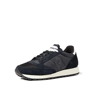 Image of Saucony JAZZ Original Vintage Trainers, Size: 5, Black Leather and textile