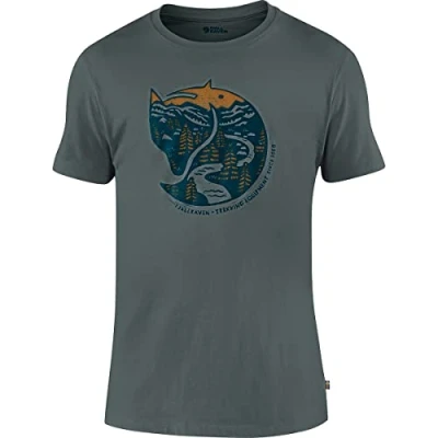 Image of Fjällräven Arctic FOX Print Tshirt, Men&#039;s, Size: Medium, Blue