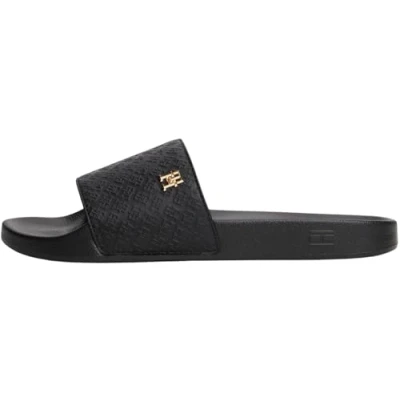 Image of Tommy Hilfiger Mules, Women&#039;s, Size: 3.5, Black Textile/synthetics