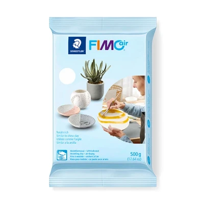 Image of STAEDTLER 8100 0 FIMOair Basic Air Drying Modelling Clay, 500g White (Pack of 1)