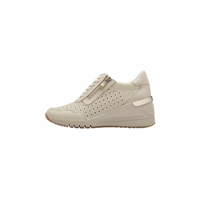 Image of Marco Tozzi Trainers, Women&#039;s, Size: 6, Cream leather and imitation