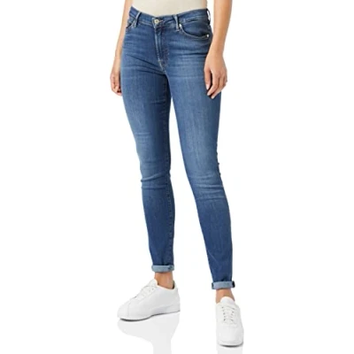 Image of 7 For All Mankind Women&#039;s Hw Skinny Jeans, Mid Blue Rl, 32W / 30L
