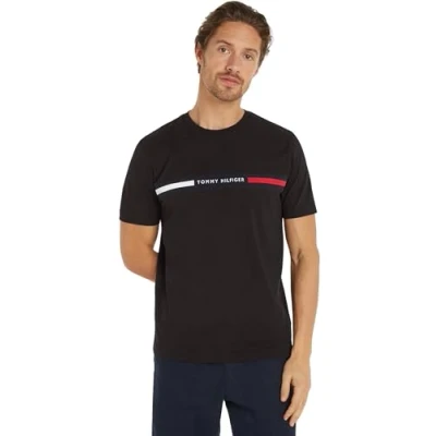 Image of Tommy Hilfiger Chest Insert TEE Print Tshirt, Men&#039;s, Size: XS, Black