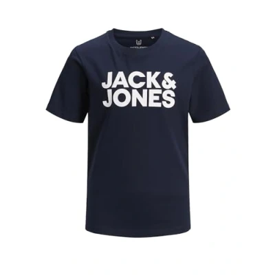 Image of Jack &amp; Jones Junior Jjecorp LOGO TEE Oneck Print Tshirt for kids, Size: 14y, Deep teal