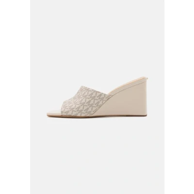 Image of Michael Kors Merriam Wedge Heeled mules, Women&#039;s, Size: 5.5, Vanilla shoes