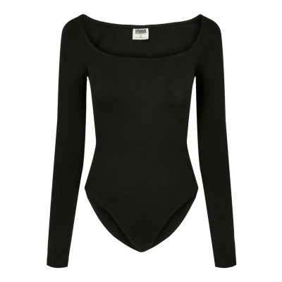 Image of Urban Classics Women&#039;s Ladies Organic Longsleeve Body T Shirt, Black, XS