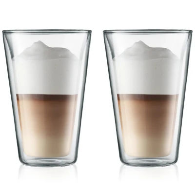 Image of Bodum Dubbelwandige Latte Macchiato Glazen Canteen Gepatenteerd Ventiel 400 ml 2 Stuks