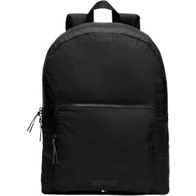 Image of Tommy Hilfiger Monotype DOME Backpack Unisex Rucksack, Size: One Size, Black