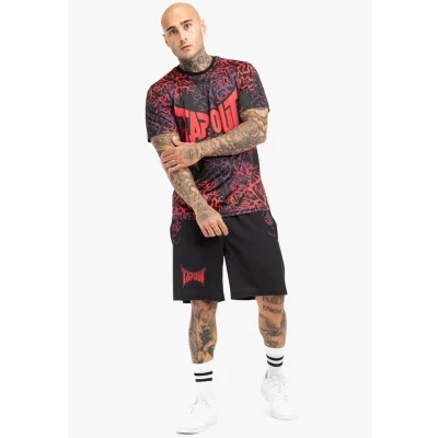 Image of Tapout Normale Passform Rootstock Print Tshirt, Men&#039;s, Size: 3XL, Black red aubergine