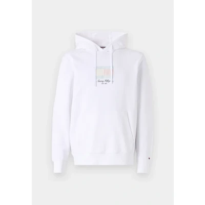 Image of Tommy Hilfiger Ithaca FLAG Hoodie Sweatshirt, Men&#039;s, Size: XS, White