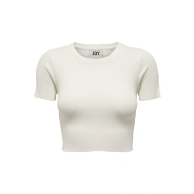 Image of JDY Women&#039;s Cirkeline S/S Crop Top KNT Noos Knitted, Cloud Dancer, XS