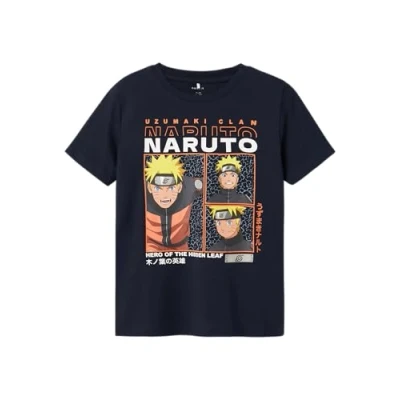 Image of Name it Nkmjadil Naruto Print Tshirt for kids, Size: 13 14y, Dark sapphire
