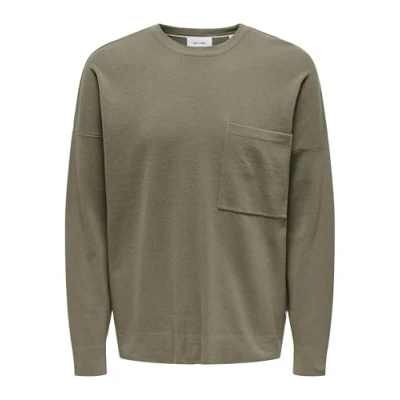 Image of Only &amp; Sons Onslamai Pocket Jumper, Men&#039;s, Size: XL, Desert taupe