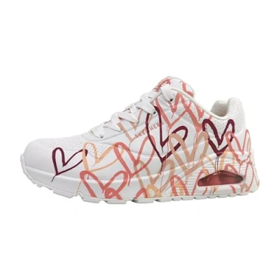 Image of Skechers Sport UNO Trainers, Women&#039;s, Size: 6, White/pink High quality imitation leather