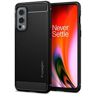 Image of Spigen Rugged Armor TPU Back Cover Black OnePlus Nord 2 5G