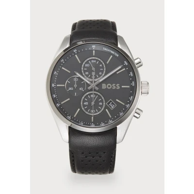 Image of BOSS Grand PRIX 44 Watch black, silvercoloured, Men&#039;s, Size: One Size, Black/silver/coloured