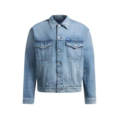 Image of HUGO DEX Denim jacket, Men&#039;s, Size: XXL, Turquoise aqua
