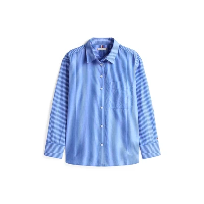 Image of Tommy Hilfiger EASY FIT Shirt Buttondown blouse, Women&#039;s, Size: 4, Blue stp