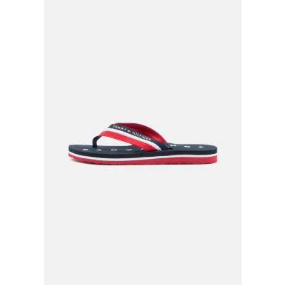Image of Tommy Hilfiger Loves Beach Tbar sandals, Women&#039;s, Size: 6.5, Blue Textile