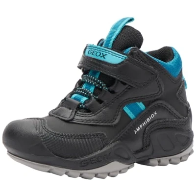 Image of Geox Boy&#039;s J New Savage B a Sneaker, Black Petrol, 7 UK Child