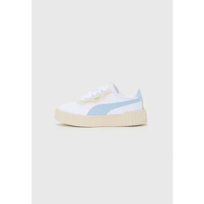 Image of Puma Carina 3.0 Unisex Trainers for kids, Size: 12K, White/haute tropic shoes