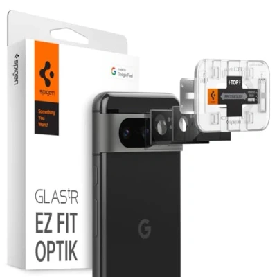 Image of Spigen Ez Fit Tempered Glass Clear Screen Protector Camera Google Pixel 8