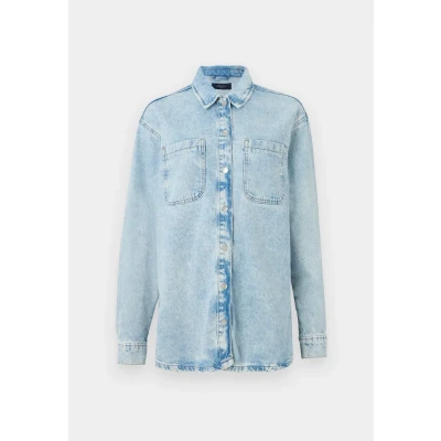 Image of Noisy May Nmalva Shacket Short coat, Women&#039;s, Size: 14, Light blue denim