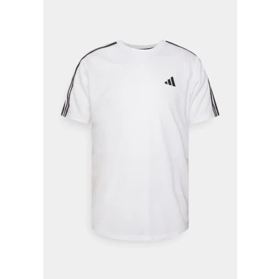 Image of adidas Performance Train Essentials 3STRIPE Tshirt Sports Tshirt, Men&#039;s, Size: Medium, White/black
