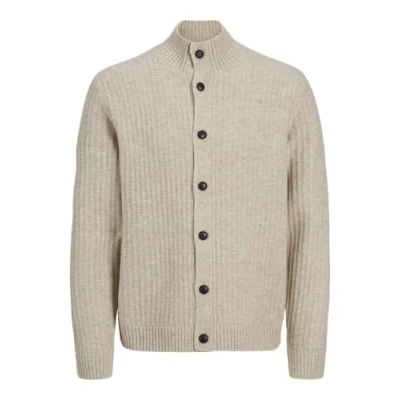 Image of Jack &amp; Jones Premium Cardigan, Men&#039;s, Size: Small, Beige