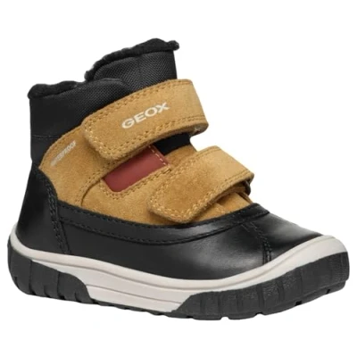 Image of Geox OMAR BOY WPF Winter boots for kids, Size: 4.5K, Black/curry Leather and textile