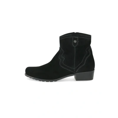 Image of Caprice MIT CAP AIRMOT/FB Cowboy/biker ankle boot, Women&#039;s, Size: 4.5, Black suede Leather