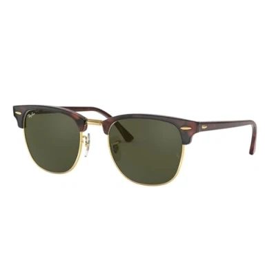Image of Ray Ban 0RB3016 Clubmaster Sunglasses, Women&#039;s, Size: 51, Braun/goldfarben